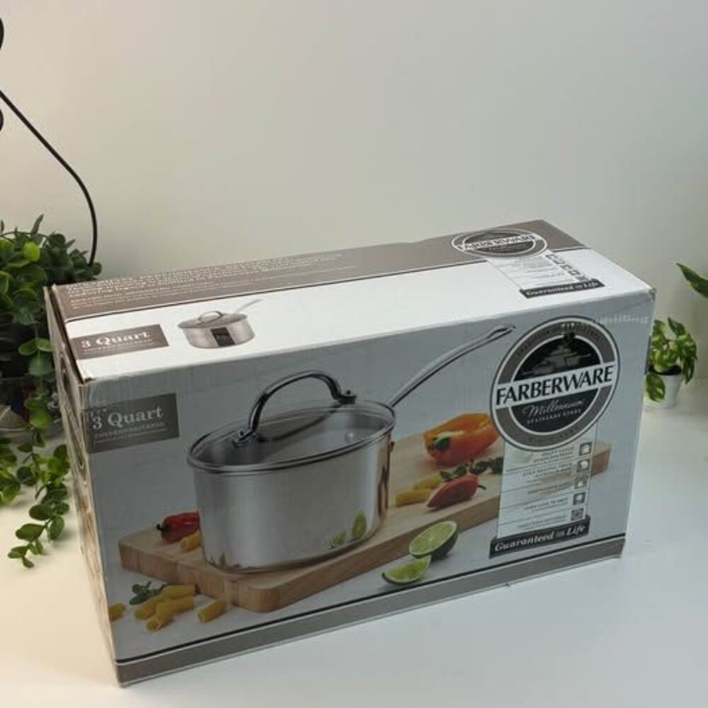 Farberware 3Qt Saucepan with Glass Lid New in Box Works with Induction